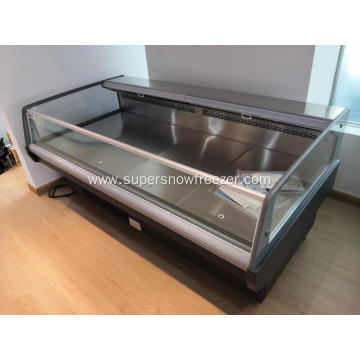 Supermarket top open display chiller for meat sale